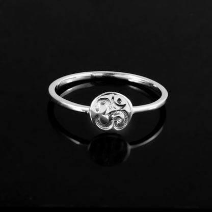 Sterling Silver Om Symbol Ring - Zirak Silver