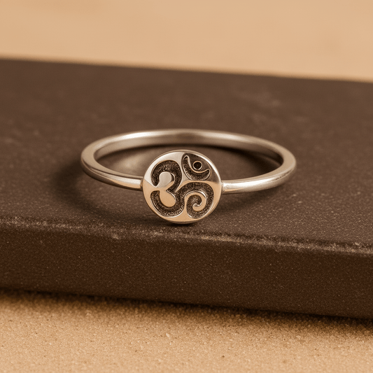 Sterling Silver Om Symbol Ring - Zirak Silver