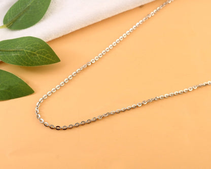 Sterling Silver Oval Link Chain | 925 Silver High Polish Cable Necklace for Men & Women - Zirak Silver