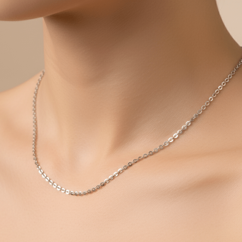 Sterling Silver Oval Link Chain | 925 Silver High Polish Cable Necklace for Men & Women - Zirak Silver