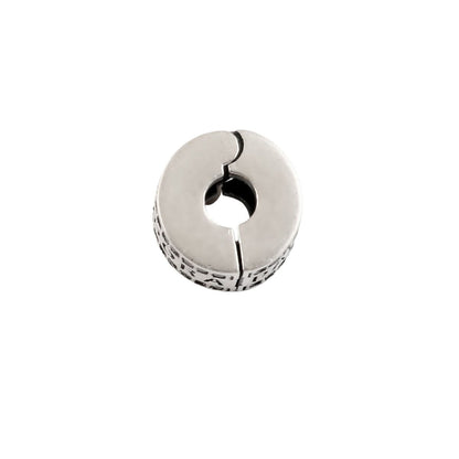 Sterling Silver Paved Logo Stopper Charm Bead for European Bracelets - Zirak Silver