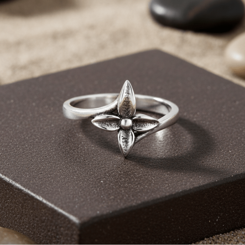 Sterling Silver Petite Floral Wrap Ring - Zirak Silver