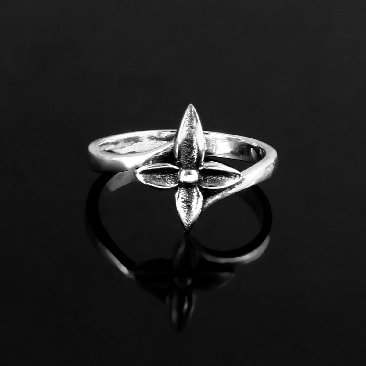 Sterling Silver Petite Floral Wrap Ring - Zirak Silver