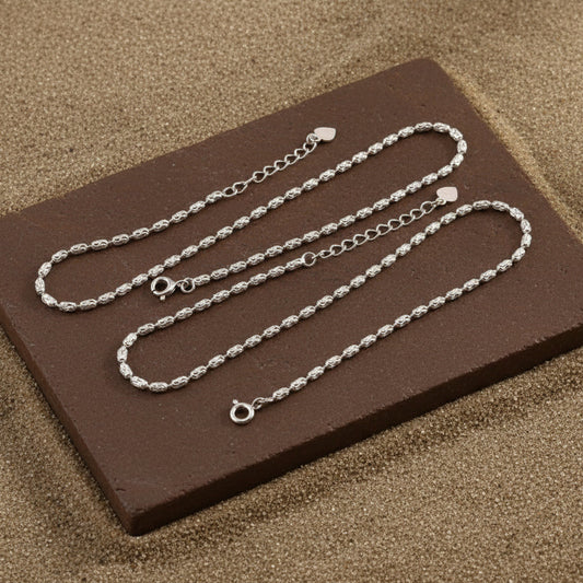 Sterling Silver Rope Chain Anklet – Elegant 925 Silver Adjustable Foot Jewelry - Zirak Silver