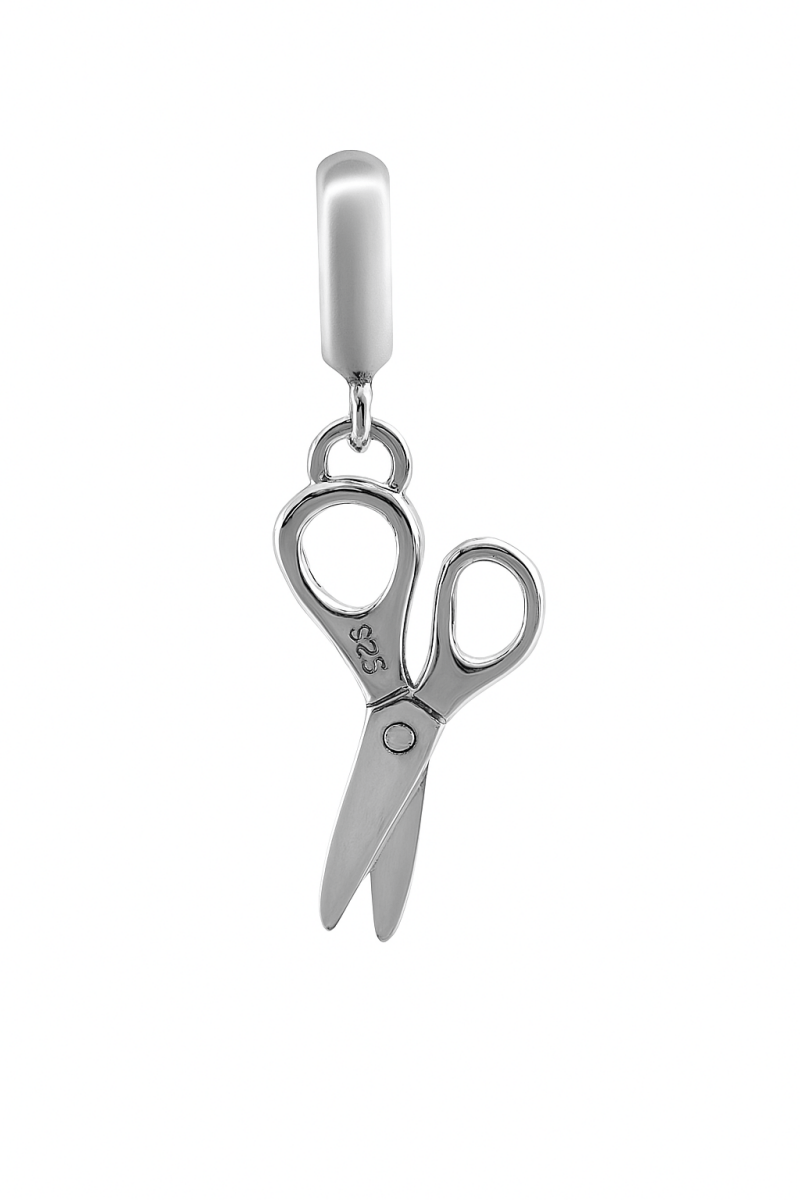 Sterling Silver Scissors Charm Pendant for Bracelet or Necklace - Zirak Silver
