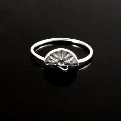 Sterling Silver Sunburst Ring - Zirak Silver