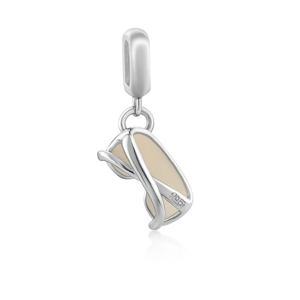 Sterling Silver Sunglasses Charm – Blue & Black Enamel with Crystal Accents - Zirak Silver
