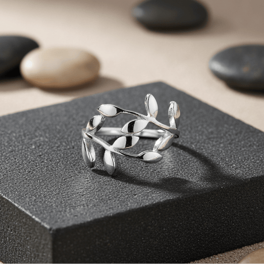 Sterling Silver Vine Leaf Wrap Ring - Zirak Silver
