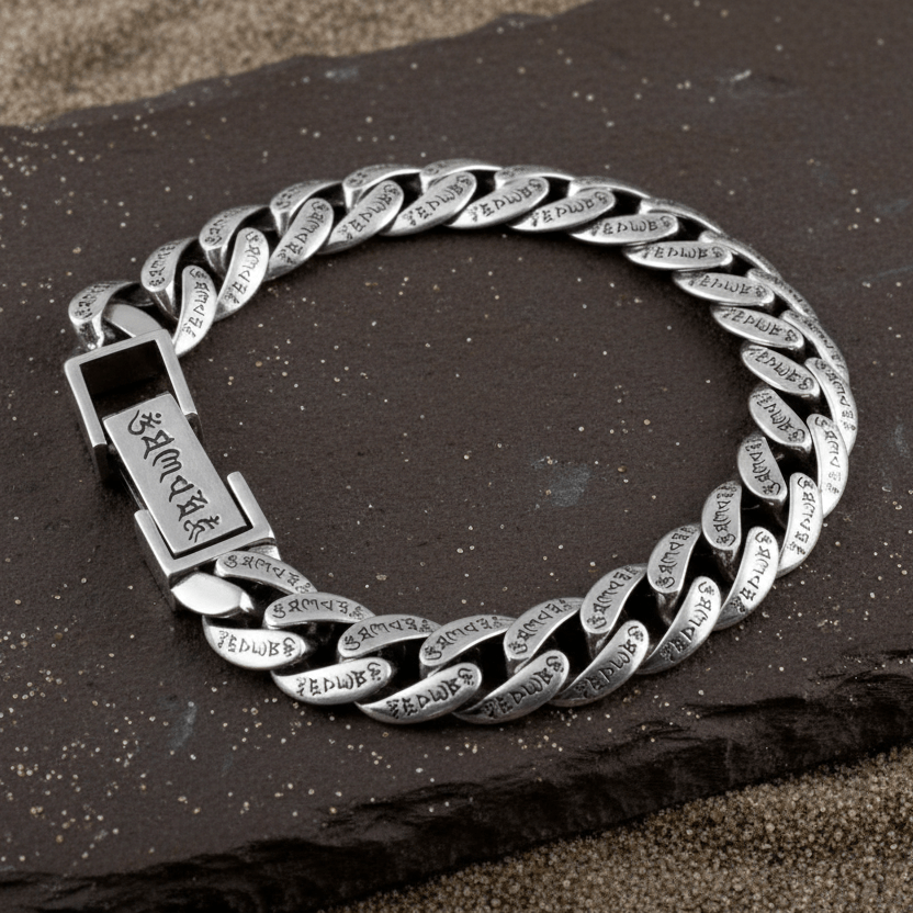 Sultan Bracelet – Oxidised 925 Silver Turkish Cuban Satin Link Bracelet - Zirak Silver