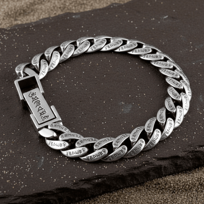 Sultan Bracelet – Oxidised 925 Silver Turkish Cuban Satin Link Bracelet - Zirak Silver