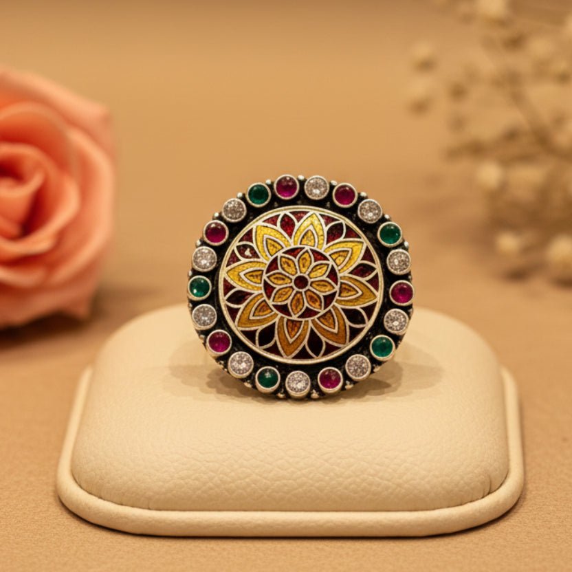 Surya Kamal Ring - Zirak Silver