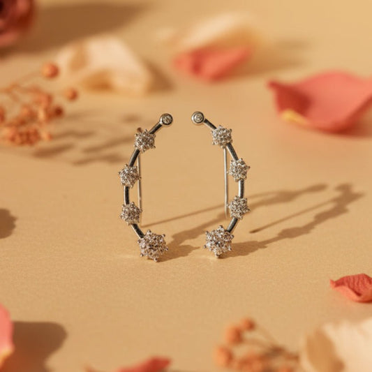 Tara Constellation Ear Climbers - Zirak Silver