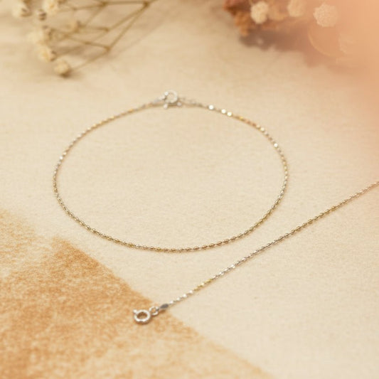 Tara Tricolor Anklet - Zirak Silver
