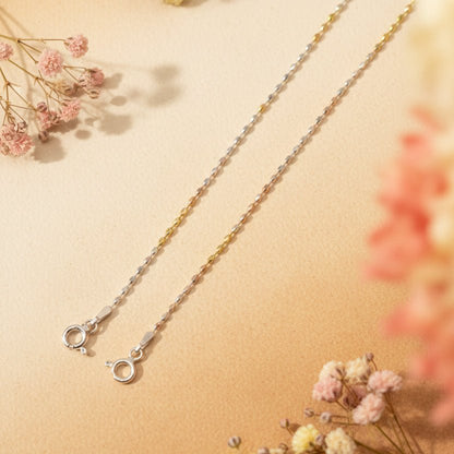 Tara Tricolor Anklet - Zirak Silver