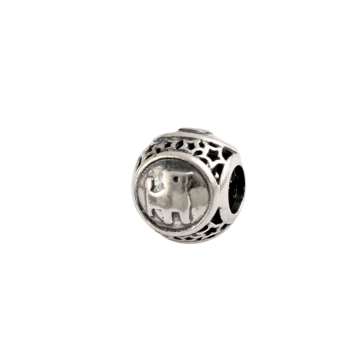 Taurus Luck Pave Silver Charm Bead - Zirak Silver