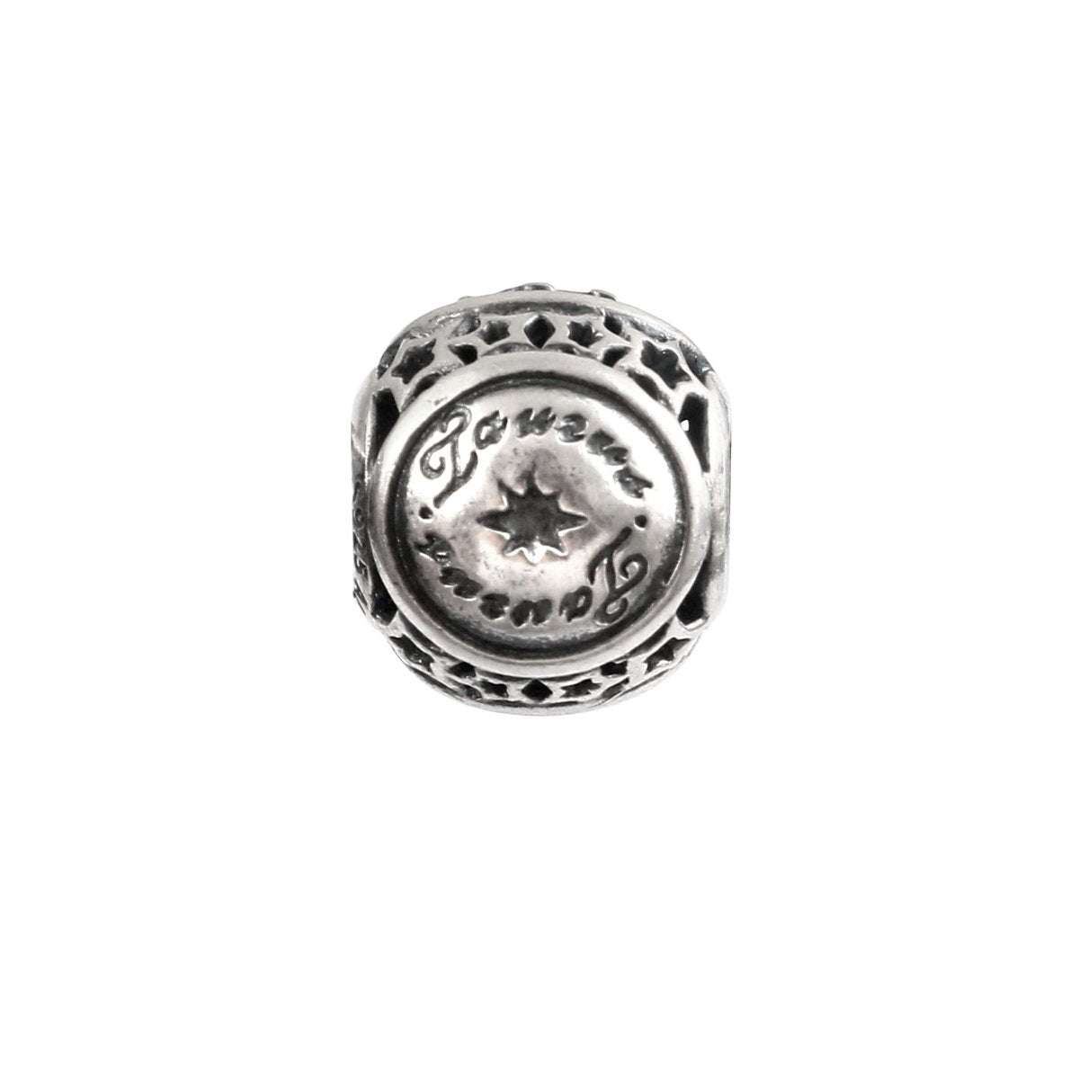 Taurus Luck Pave Silver Charm Bead - Zirak Silver