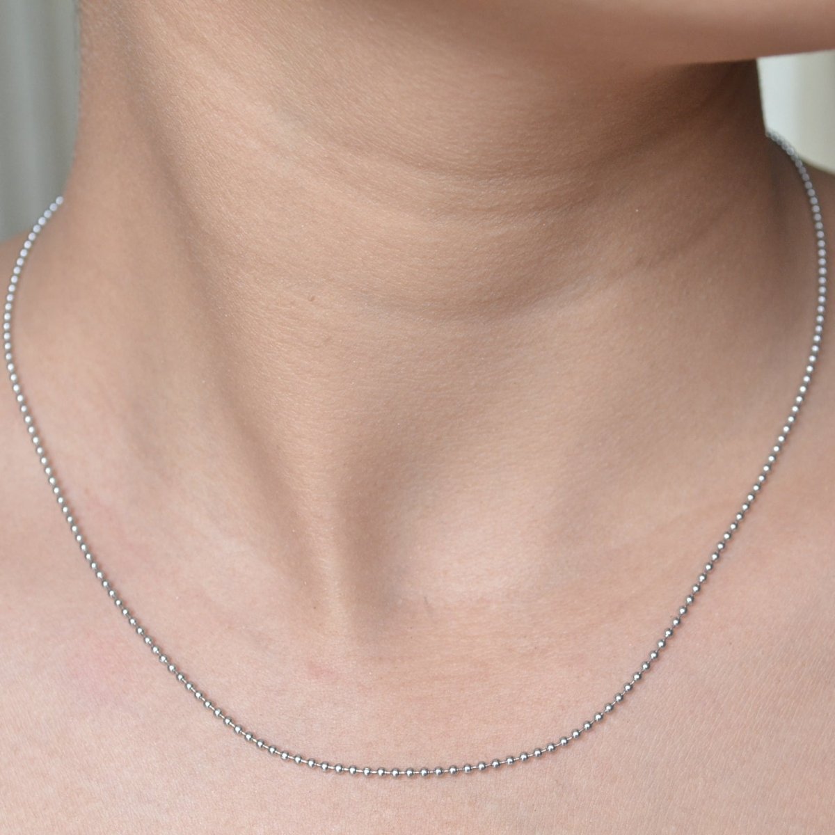 Tazeen Chain – Rhodium Plated Beaded Silver Chain - Zirak Silver