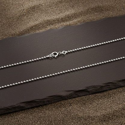 Tazeen Chain – Rhodium Plated Beaded Silver Chain - Zirak Silver