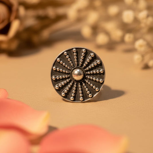 Tejas Silver Shield Ring - Zirak Silver