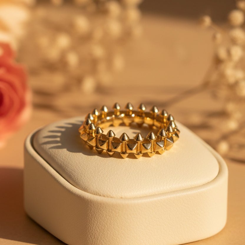 Trishul Rose Gold Ring - Zirak Silver