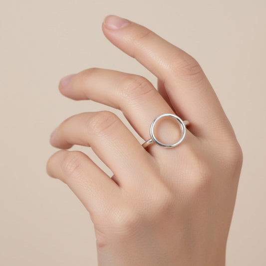 Minimalist Open Circle Sterling Silver Ring