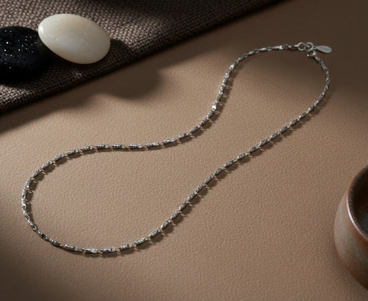 Diamond-Cut Link Silver Chain – 925 Sterling Reflective Women’s Necklace