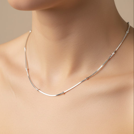 Rizwaan Chain – Beaded Silver Chain