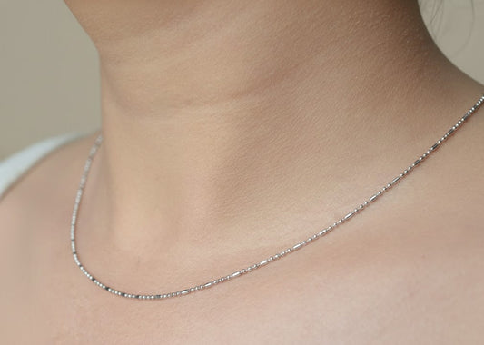 Najma Chain – Beaded Silver Chain
