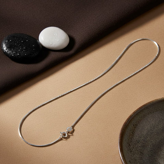 Sleek Box Silver Chain – Lightweight 925 Sterling Chain Necklace