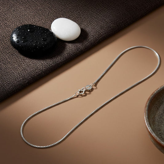 Chahat Chain – Rhodium Plated Box Silver Chain