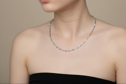 Diamond-Cut Link Silver Chain – 925 Sterling Reflective Women’s Necklace