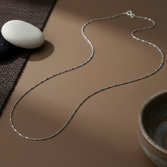 Najma Chain – Beaded Silver Chain