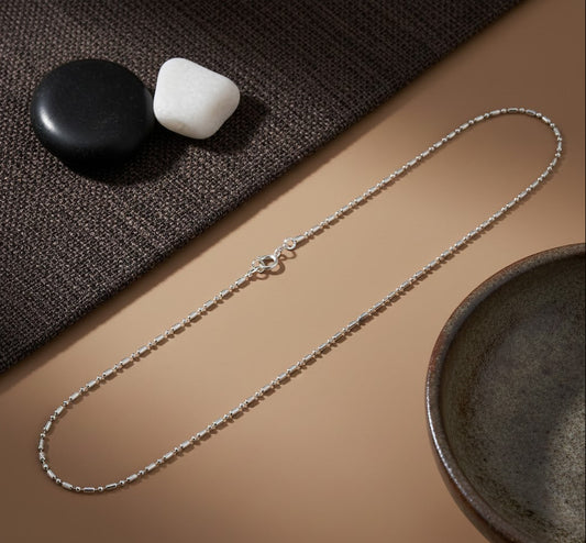 Zohra Chain – Beaded Silver Chain