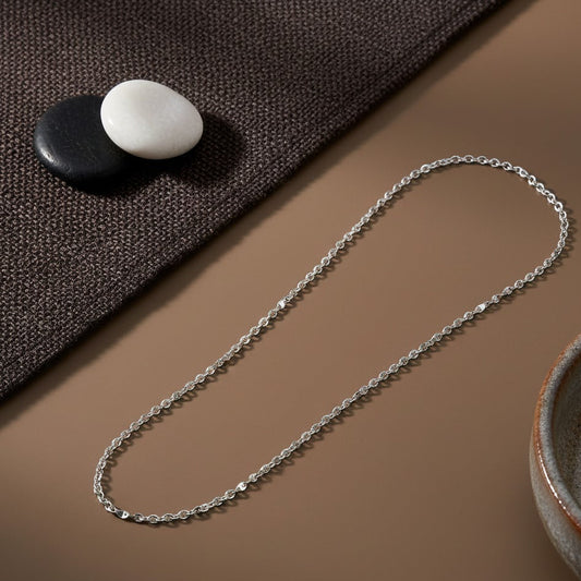 Ibaad Chain – Rhodium Plated Cable Silver Chain