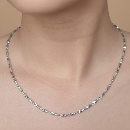 Diamond-Cut Link Silver Chain – 925 Sterling Reflective Women’s Necklace