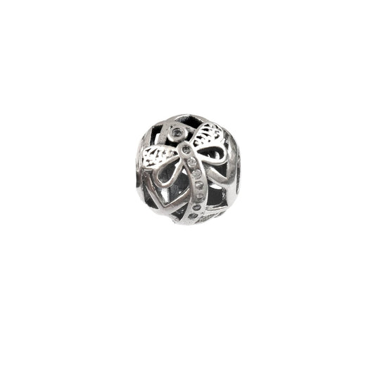 Vintage Bow Filigree Sterling Silver Charm Bead - Zirak Silver