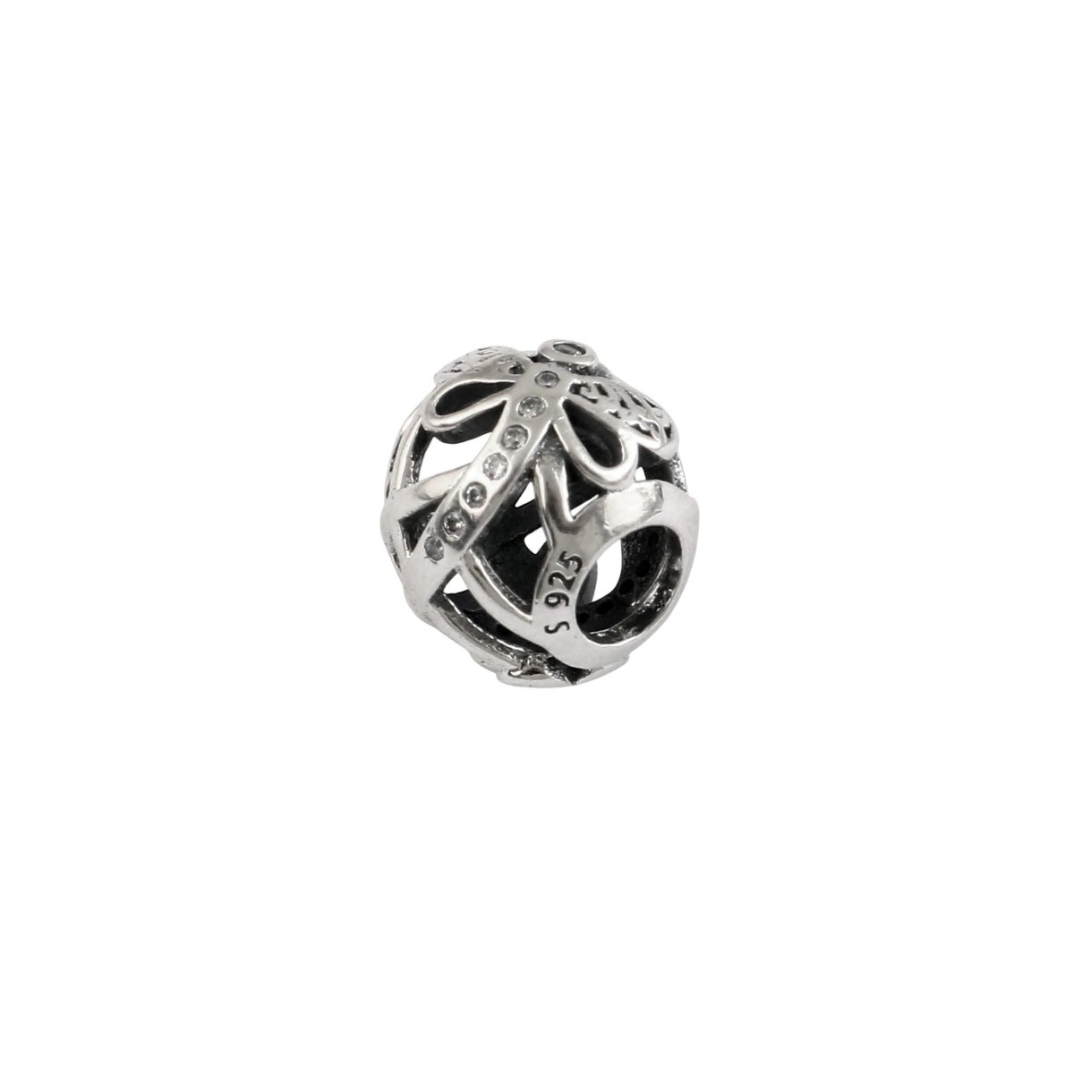 Vintage Bow Filigree Sterling Silver Charm Bead - Zirak Silver