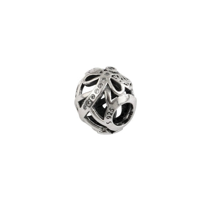 Vintage Bow Filigree Sterling Silver Charm Bead - Zirak Silver