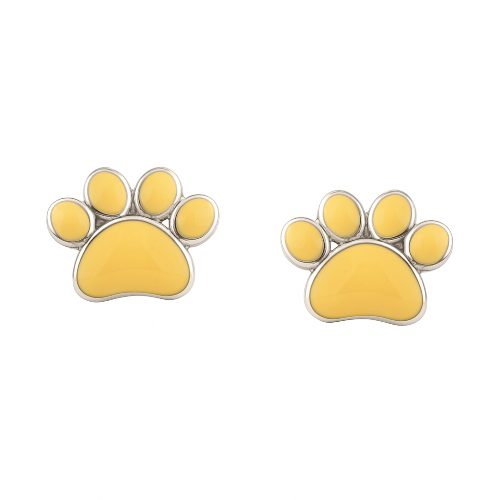 Yellow Paw Print Charm in 925 Silver - Zirak Silver