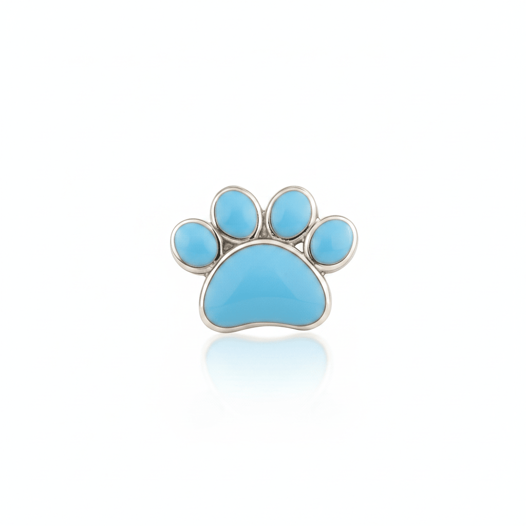 Yellow Paw Print Charm in 925 Silver - Zirak Silver