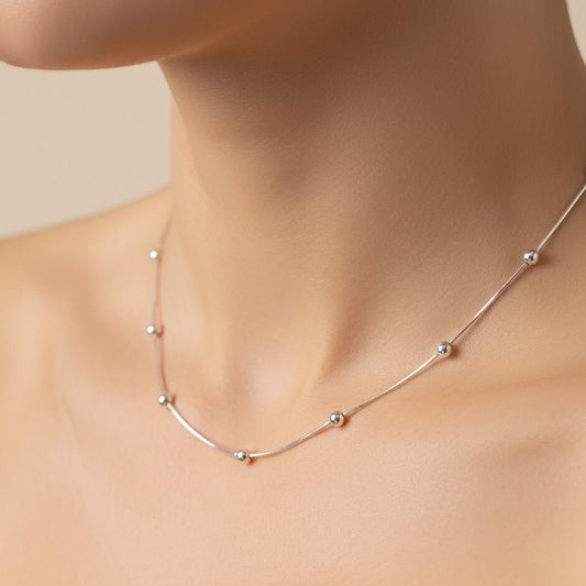 Yusuf Chain – Beaded Silver Chain - Zirak Silver