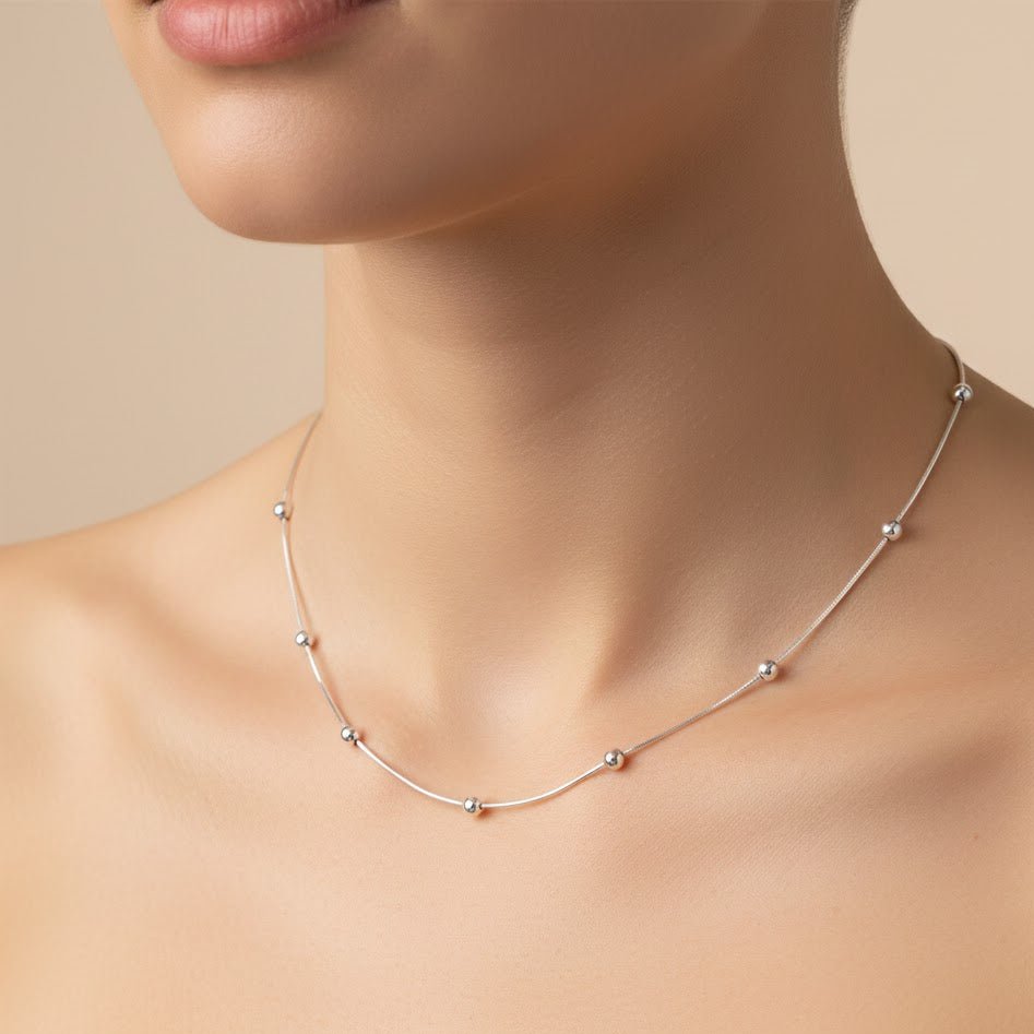 Yusuf Chain – Beaded Silver Chain - Zirak Silver