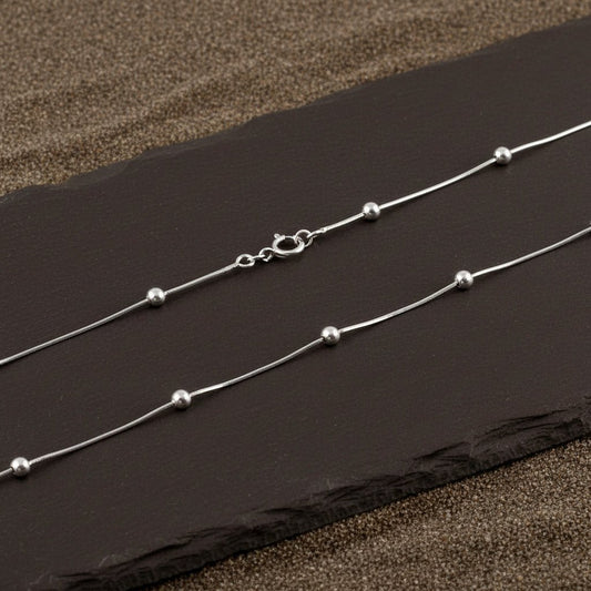 Yusuf Chain – Beaded Silver Chain - Zirak Silver