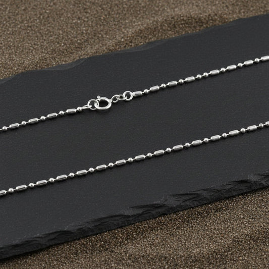 Zohra Chain – Beaded Silver Chain - Zirak Silver