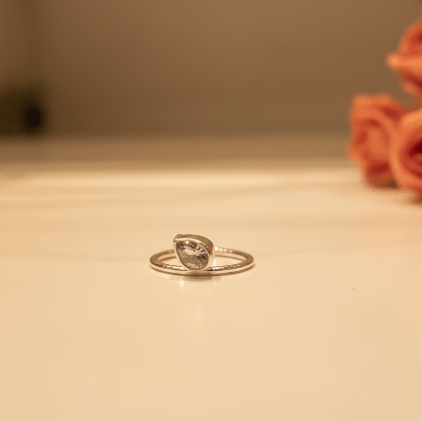 Zoya East - West Teardrop Ring - Zirak Silver